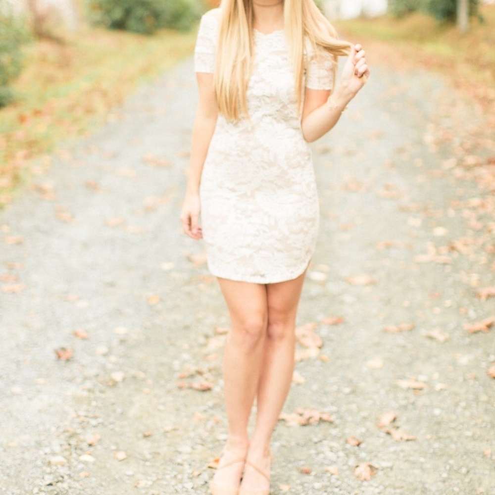 White Lace Mini Dress